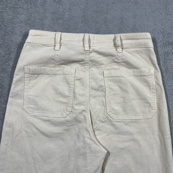 Marine Layer Corduroy Pants Womens 8 Wide Leg Cream Button Fly High Rise - Picture 11 of 14